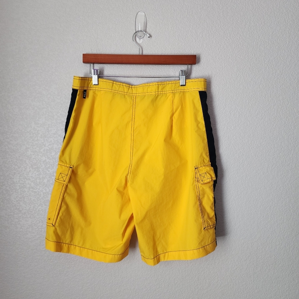 POLO SPORT RALPH LAUREN x VINTAGE 90s board shorts in yellow / blue size 34 - Picture 6 of 9